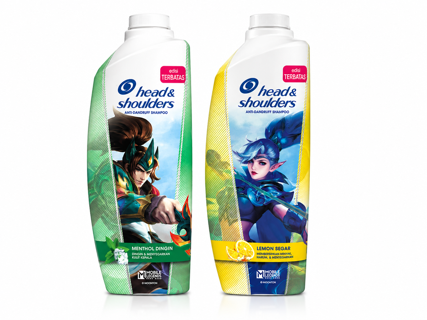 Botol HDPE berwana putih polos ditambah dengan label dekorasi 